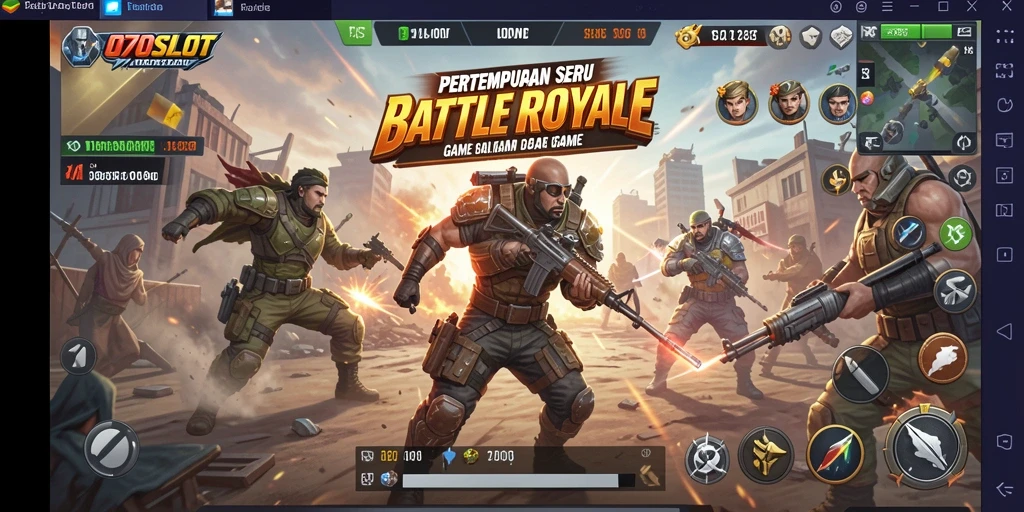 Tampilan unik gameplay pertarungan Battle Royale di 070SLOT.