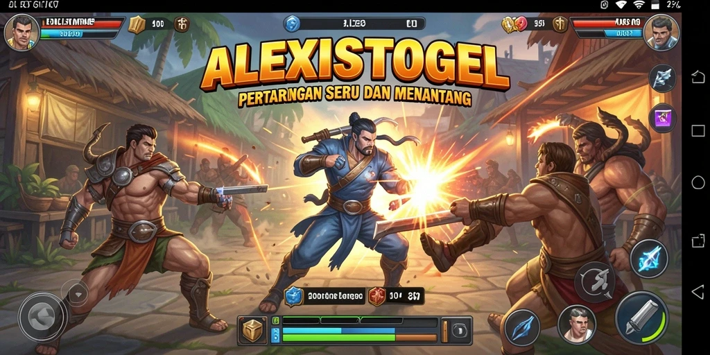 Tampilan aksi pertarungan di ALEXISTOGEL yang mendebarkan.
