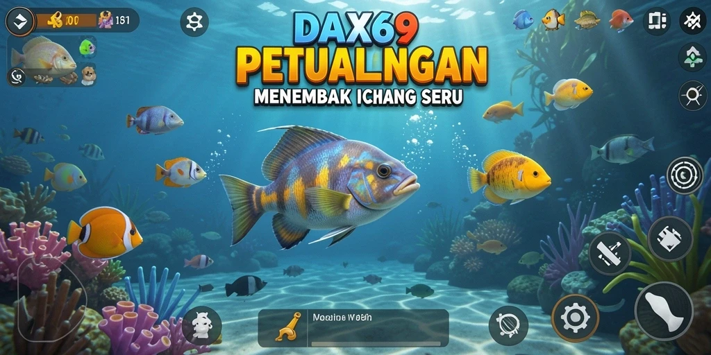 Screenshot DAX69 menampilkan pengalaman menembak ikan yang seru dan interaktif.