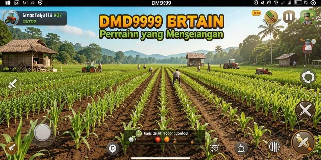 Screenshot DMD999 menunjukkan gameplay seru saat bertani.