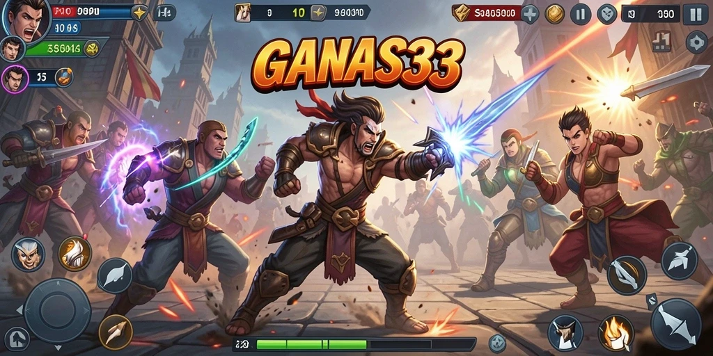 Tampilan menarik dari gameplay GANAS33 dengan karakter bertarung.