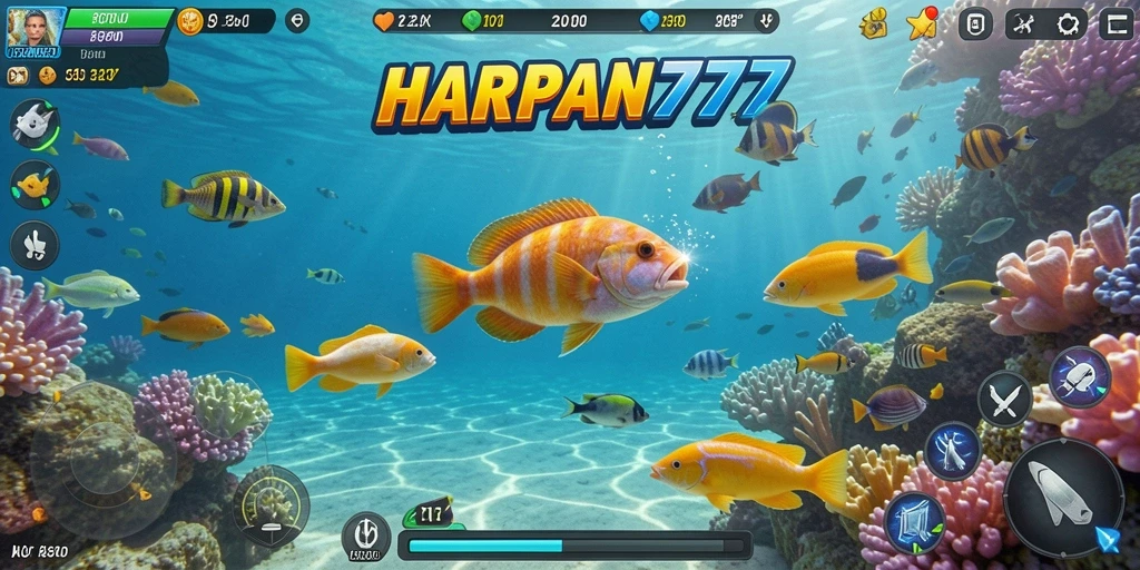Screenshot gameplay menarik dari HARAPAN777 saat menembak ikan.