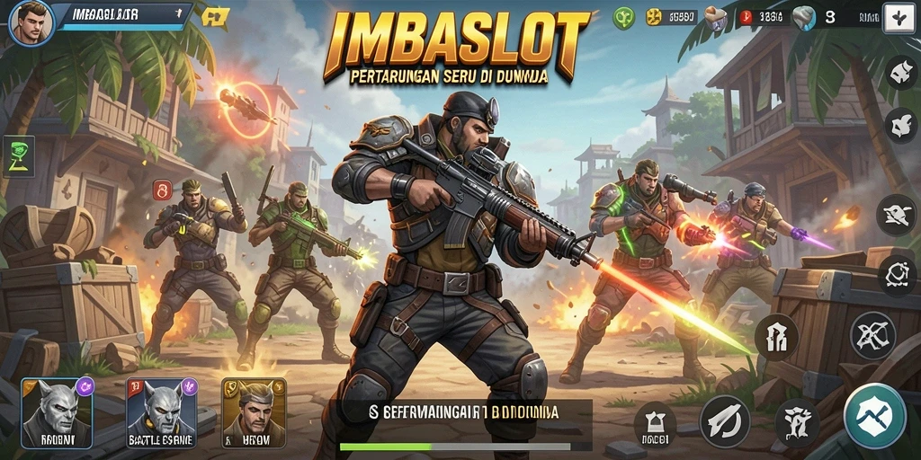 Screenshot menampilkan aksi seru pertempuran di IMBASLOT.
