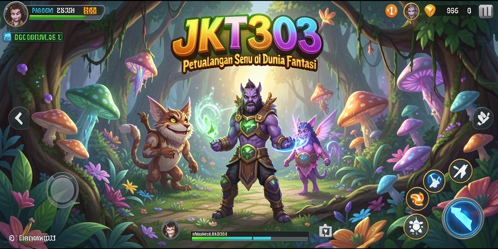 Screenshot utama JKT303 menampilkan perjuangan karakter dalam petualangan menantang.