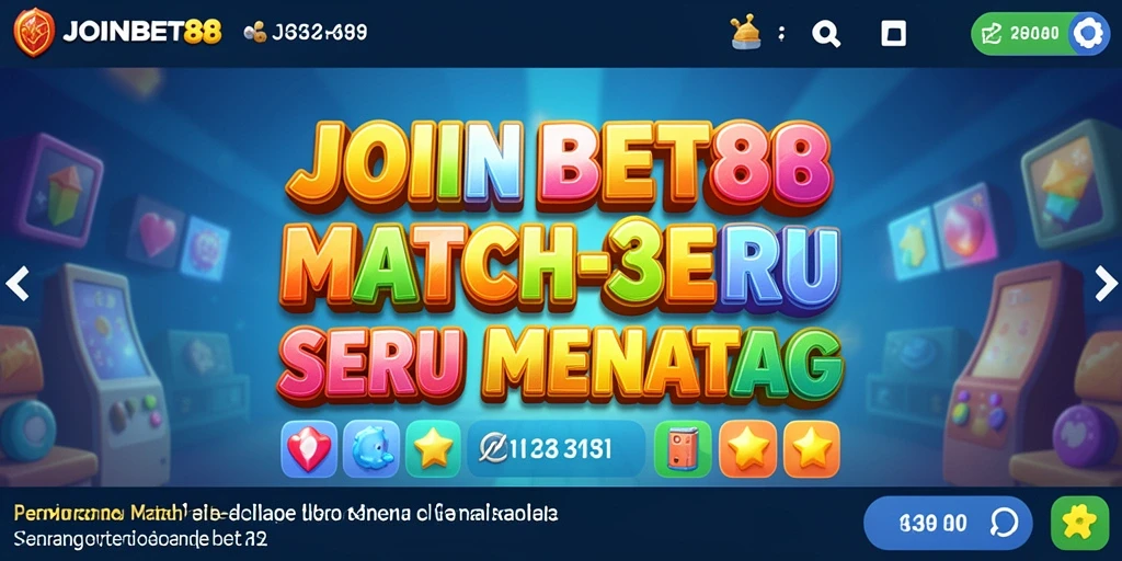 Screenshot gameplay <strong>JOINBET88</strong> yang penuh warna dan tantangan Match-3.
