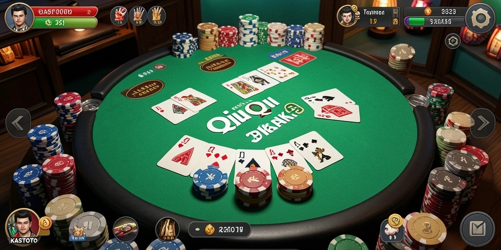 Tangkapan layar KASTOTO menampilkan gameplay QiuQiu yang seru.