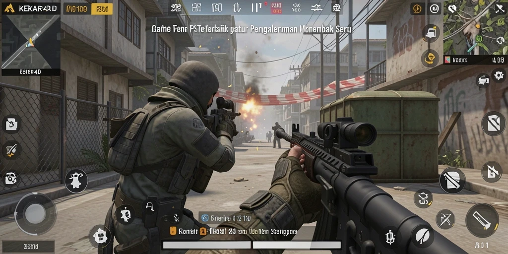Screenshot gameplay KEKAR4D yang menunjukkan aksi seru dalam pertempuran FPS.