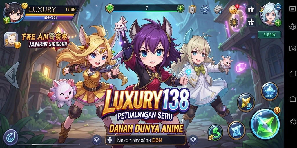 Tampilan gameplay LUXURY138 dengan karakter Anime yang dinamis.