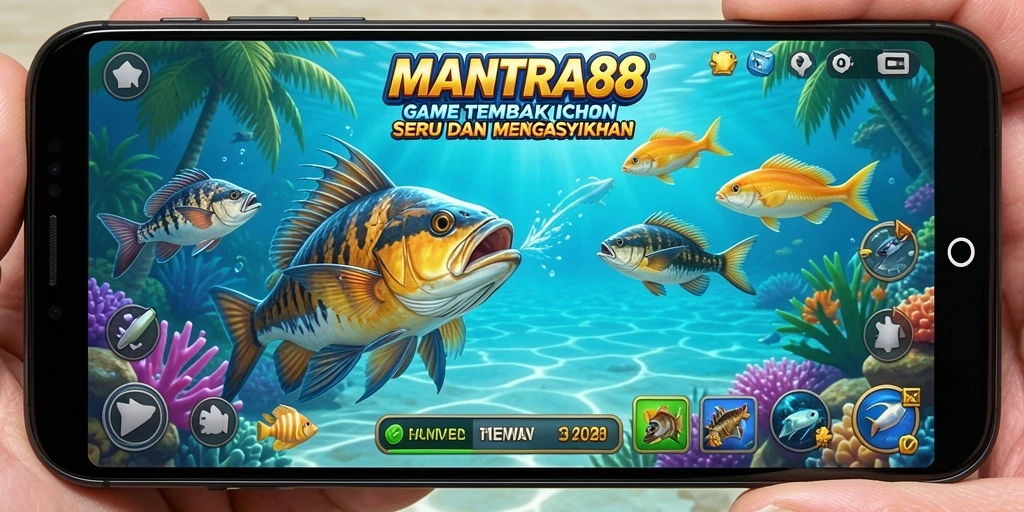 Tampilan screenshot utama MANTRA88 dengan aksi Tembak Ikan yang mendebarkan.