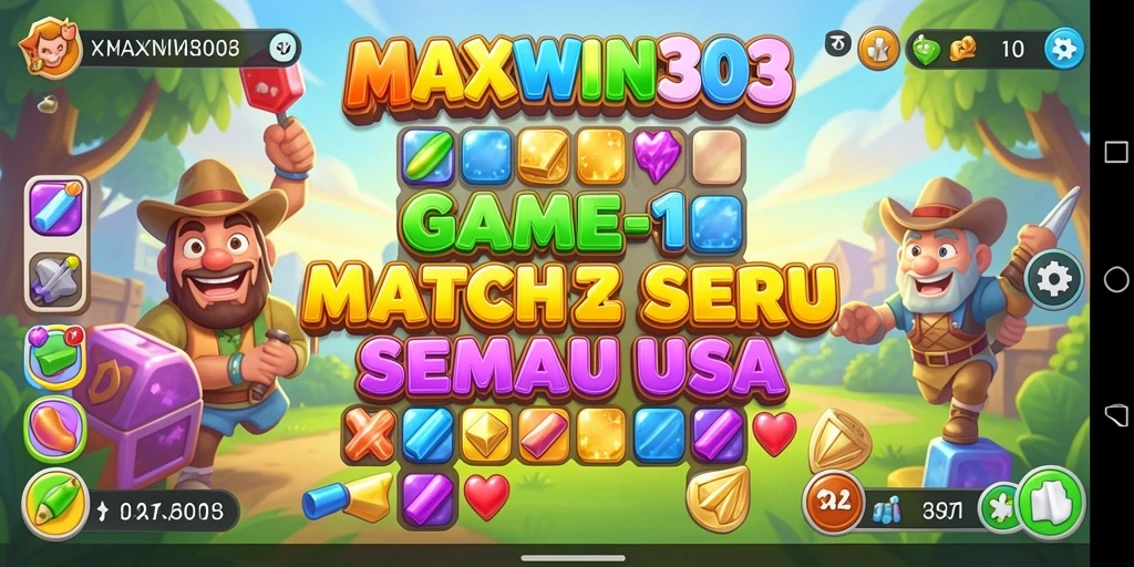 Tampilan gameplay seru dari MAXWIN303 dengan tantangan Match-3.