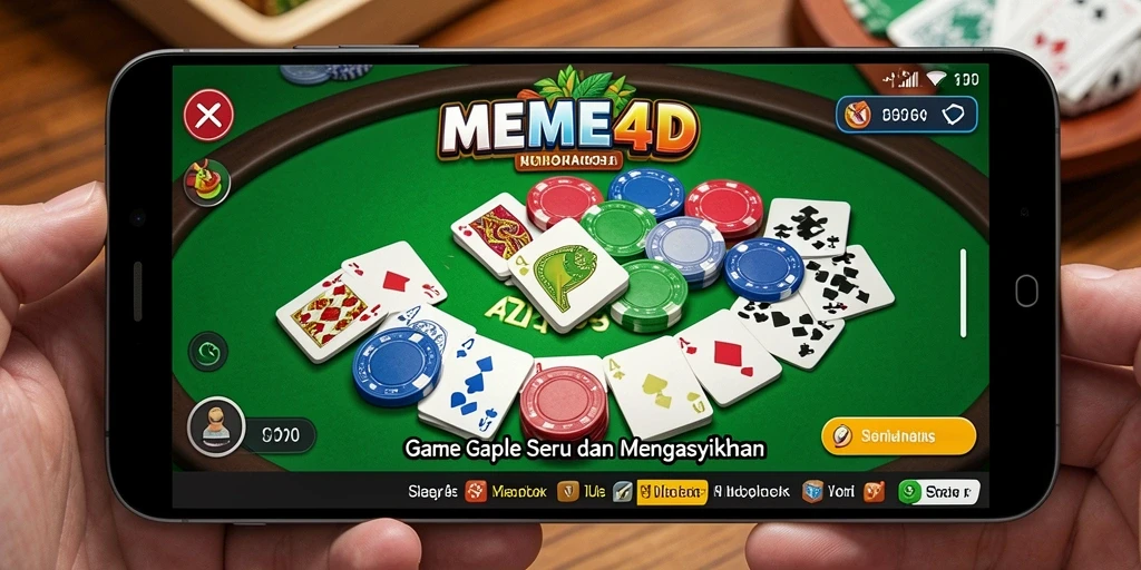 Tangkapan layar gameplay Gaple yang asyik di MEME4D.