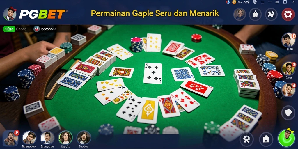 Tampilan gameplay Gaple yang seru dan interaktif di PGBET.