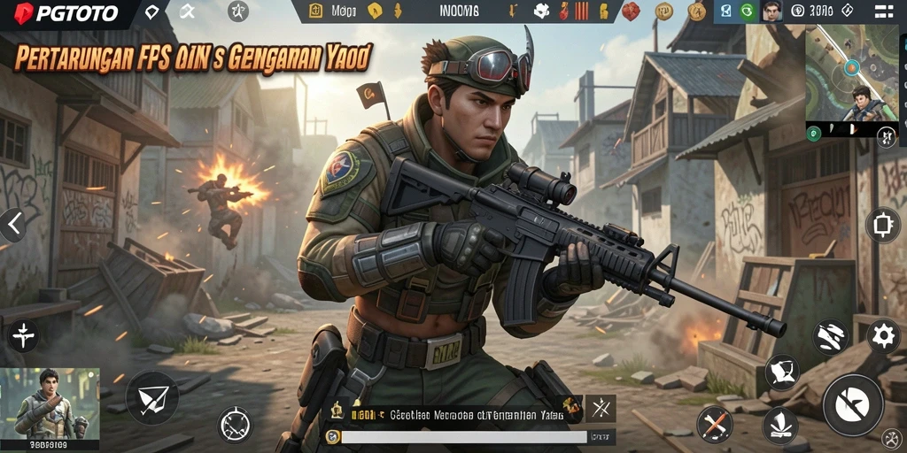 Tampilan gameplay PGTOTO yang intens dan seru dalam pertempuran FPS.