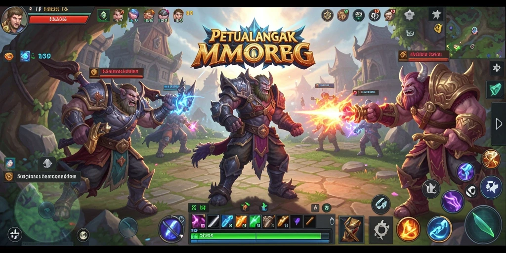 Tampilan menarik dari gameplay MMORPG RK55 yang mengesankan.