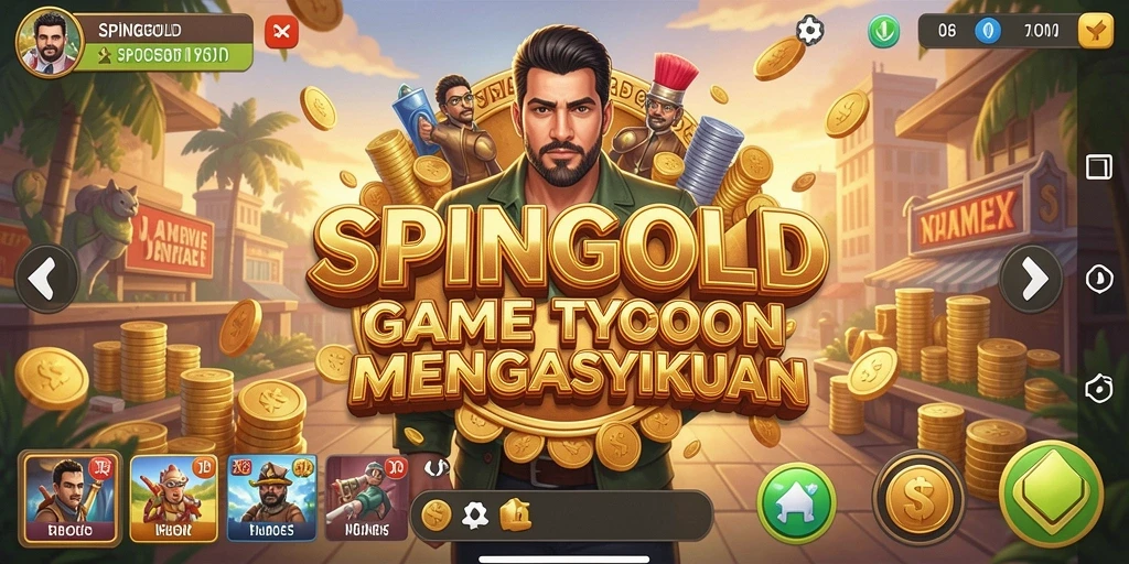 Gameplay SPINGOLD yang menantang dan menyenangkan dalam dunia Tycoon.