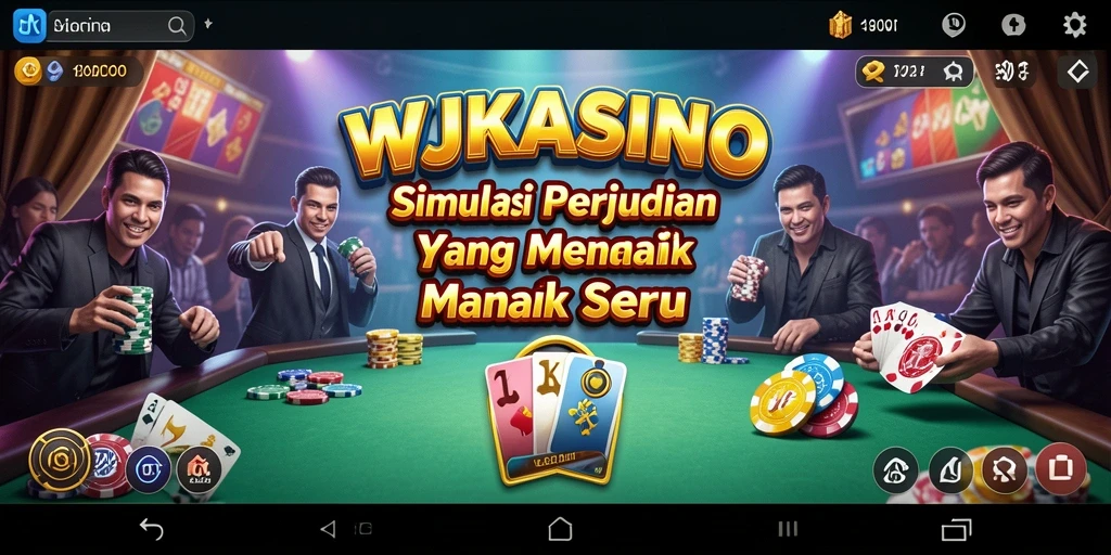Tangkapan layar gameplay WJKASINO menampilkan suasana kasino yang mendebarkan.